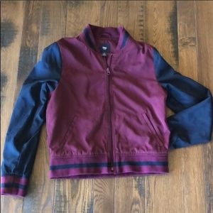 Womens Gap Maroon&Navy Varsity Bomber Jacket// S